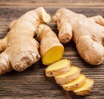 Ginger root stimulating effect